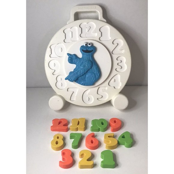 Vintage COOKIE MONSTER 1982 Muppets  Puzzle Teaching Time Clock - Picture 5 of 7